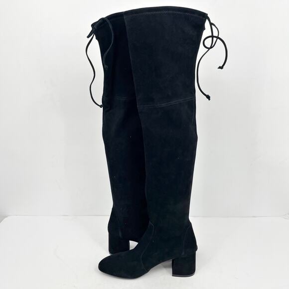 Stuart Weitzman Womens Flareland Over The Knee Boots US 7 B Black Suede NWOB - Picture 8 of 12